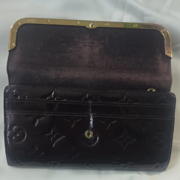 Louis Vuitton Purple Vernis Wallet with Signature Monogram